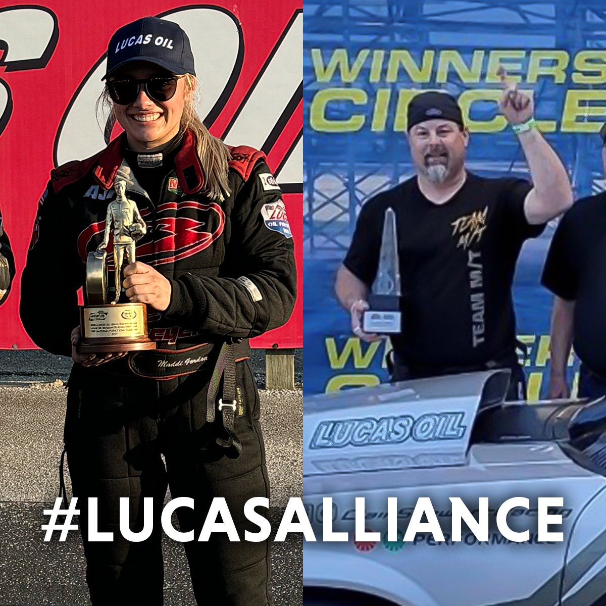 🎉 It's #WinningWednesday, let's celebrate our #LucasAlliance!

🏆 Starting off with Maddi Gordon's first ever @NHRA #TopAlcohol win this past weekend from @RaceIRP!

💪 Then at @WWTRaceway, Clair Stewart Racing had some NMRA Ford Nationals success!

💥 That's how #LucasWorks!