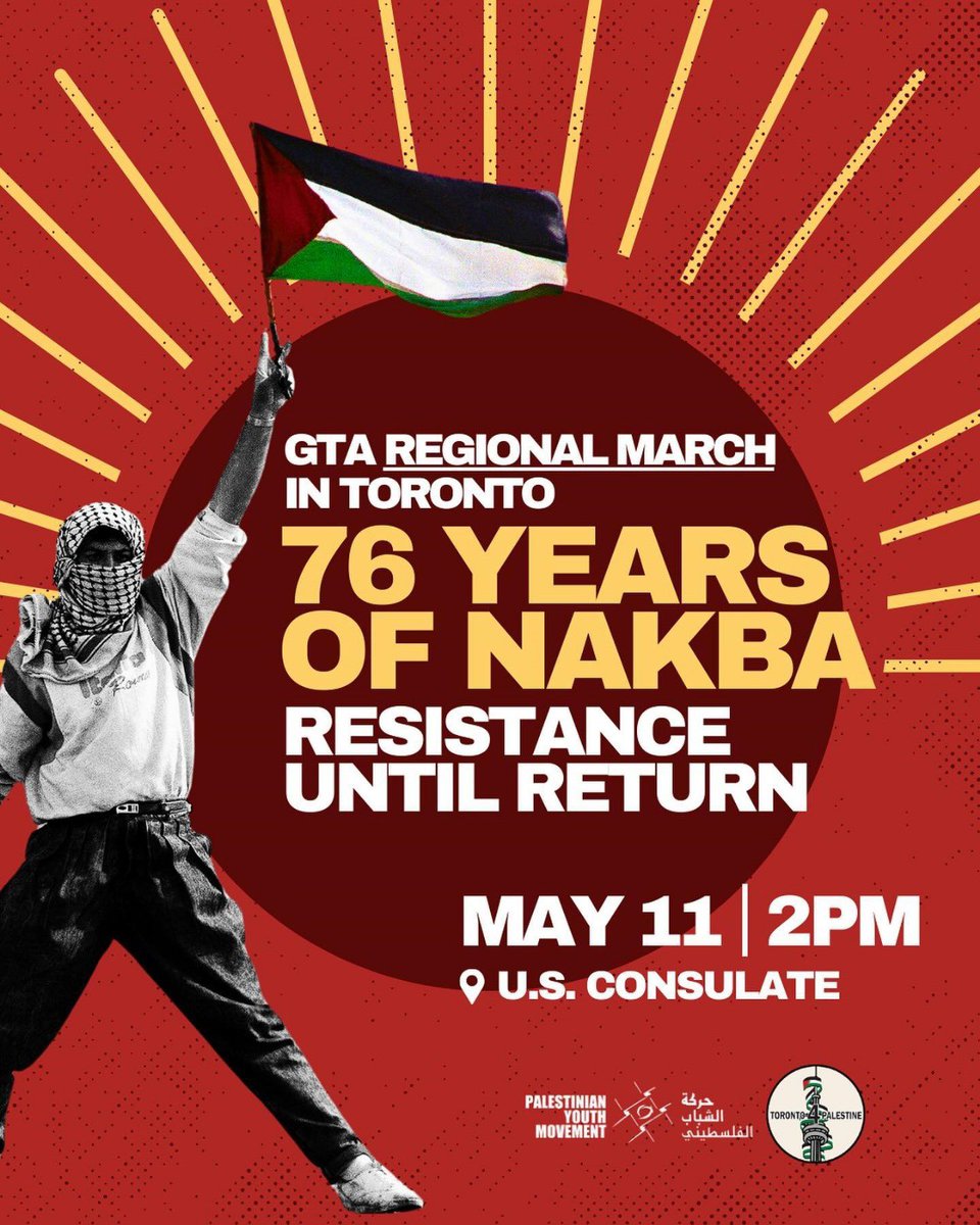 This weekend, demonstrations against the genocide in Gaza will take place around the world. Regular people like you and I will march in our thousands to oppose the invasion of Rafah and say no to another Nakba. Join thousands on the streets in Toronto on Saturday.