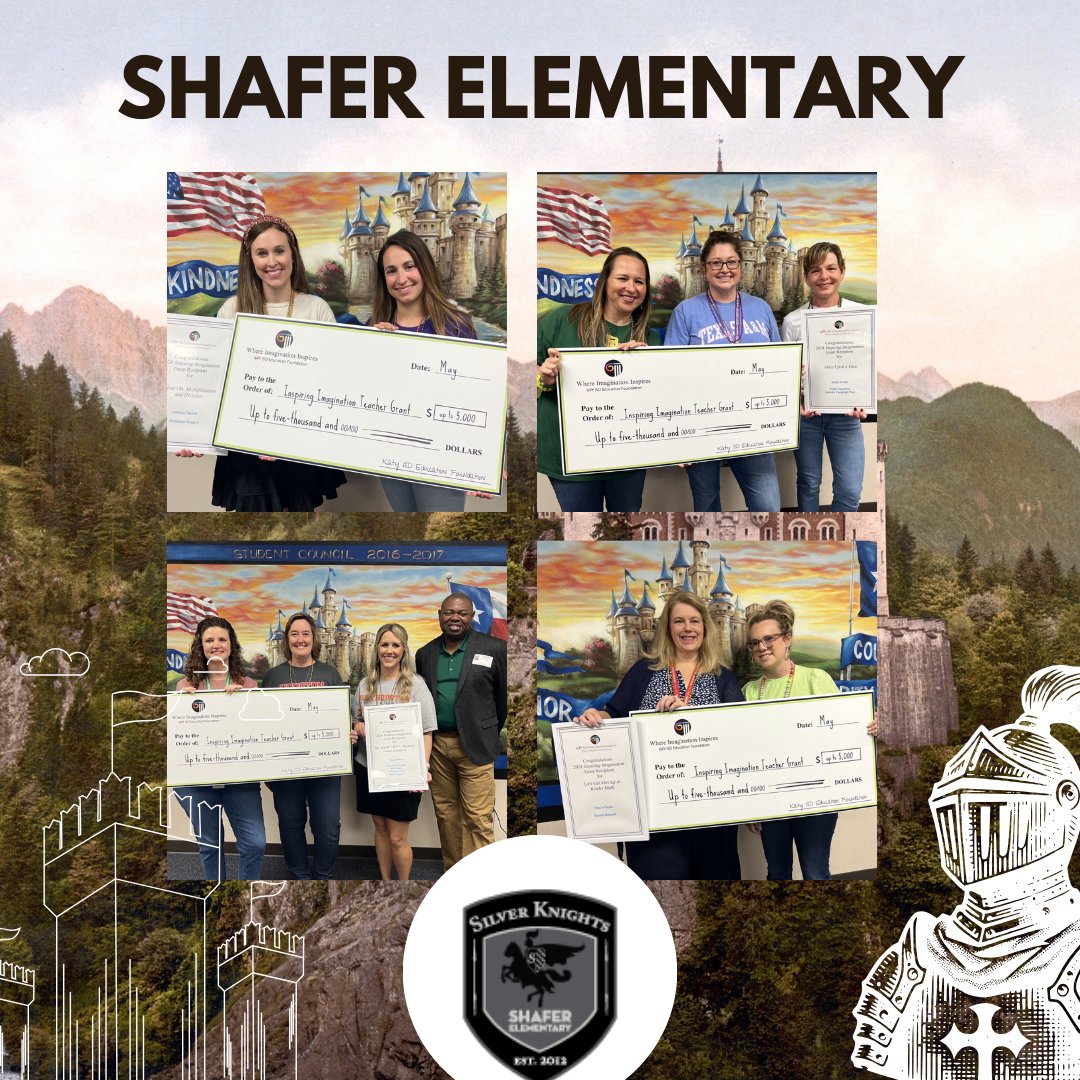 KatyISDEdFound's tweet image. ⭐Day 10:⭐ Winding down the week with a record-setting 4 grants for the Shafer Silver Nights🏰! Tune in tomorrow as we finish up this year’s grant announcements. We’ve had a blast!