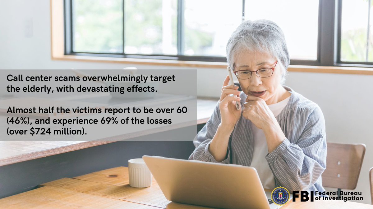 Criminals who target the elderly have no shame. Scammers know many times senior citizens don’t report being victimized out of guilt or embarrassment, or don’t even realize they are being scammed at all. Report elder fraud at ow.ly/xWZW50Ms4aF or 1-800-CALL FBI.