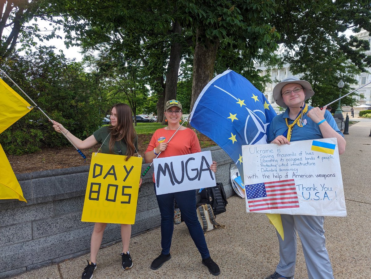 We are at Independence Ave and New Jersey across from Longworth House office building until 6 pm today. The House is in session right now. Join us and thank Congress for passing military assistance for Ukraine and emphasize how important it is to continue to assist Ukraine.