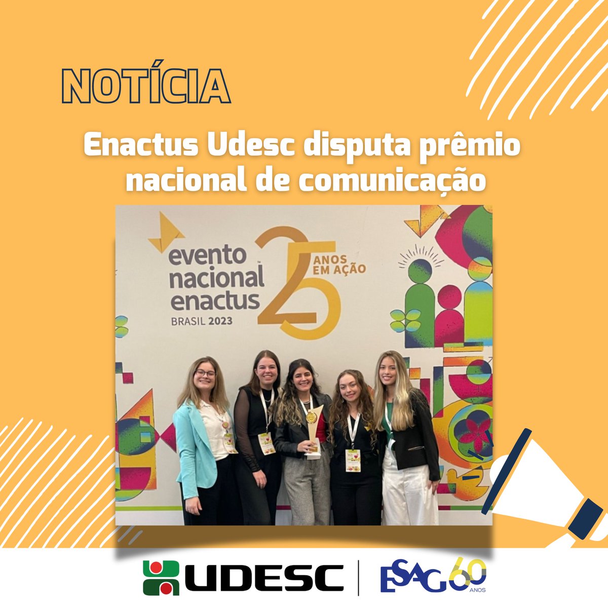 O time Enactus Udesc  está na disputa do 2º Prêmio Marqueterie de Comunicação, promovido pela rede @enactusbrazil , em parceria com a Marqueterie e Dreams Consulting. 🏆