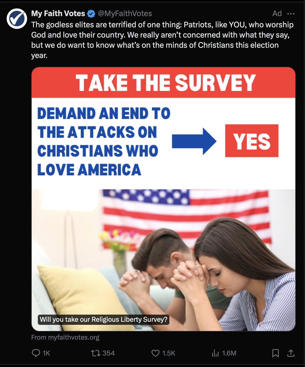Why not write what you actually mean: 

'Demand an end to the attacks on the ChristoFascists'...

... in a country where 77% identify as Christian.