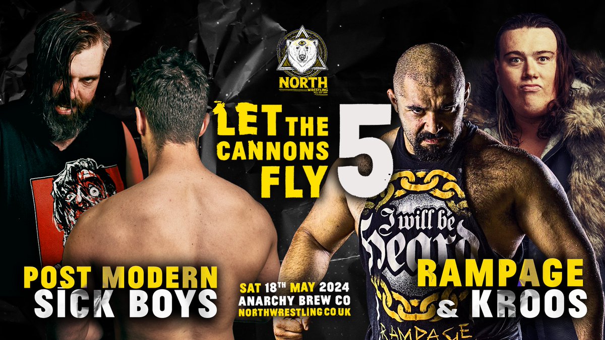 [ BREAKING ] POST MODERN SICK BOYS vs RAMPAGE & KROOS It's signed, and it's happening at LET THE CANNONS FLY 5. Gloves are off. They finally meet. SAT 18 MAY | 6PM | 🔞 | Anarchy Brew Co, Newcastle
