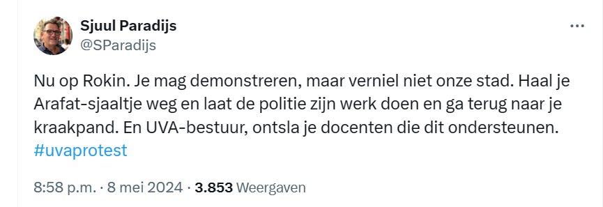 Voormalig hoofdredacteur van De Telegraaf zal wel eens even bepalen hoe mensen zich dienen te kleden en eist van de UvA dat ze docenten ontslaat.
Sommige journalisten zijn waakhond van de democratie, sommige de portier naar een gure dictatuur.
Kijk Wierd, dit is cancel culture.