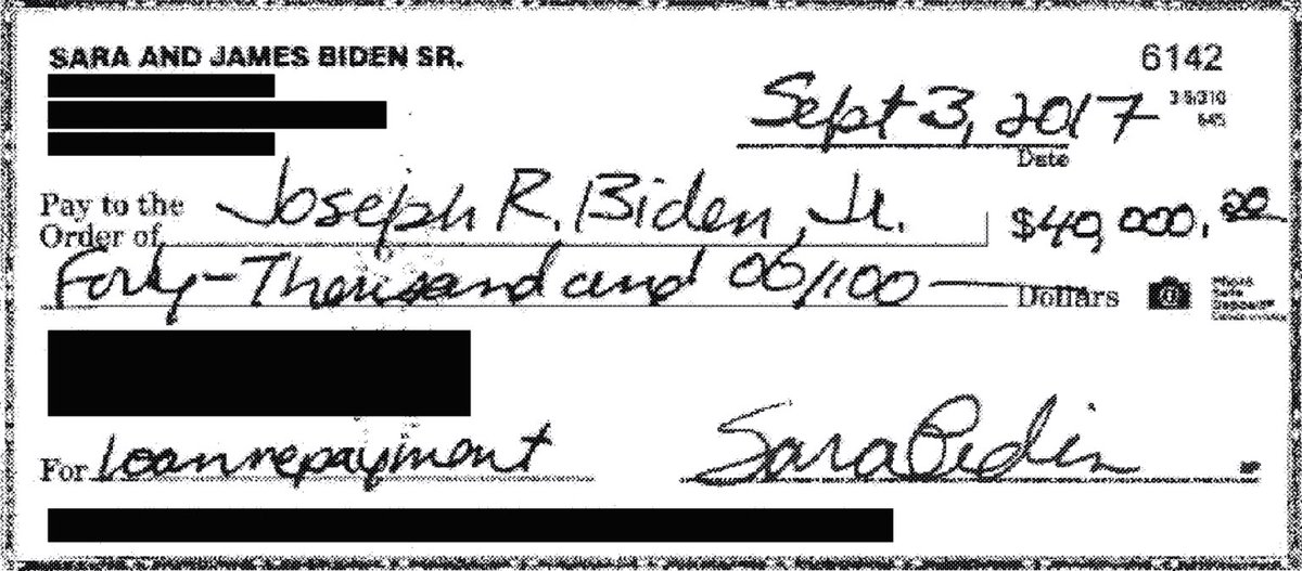 Reminder 🚨🚨 China money landed in Joe Biden’s bank account in the form of a personal check. Under pressure in 2021, Hunter Biden slid his 10% stake in a Chinese-backed investment fund—>BRH Partners, to his lawyer. What’s that, you say? Yes, facts are facts.…