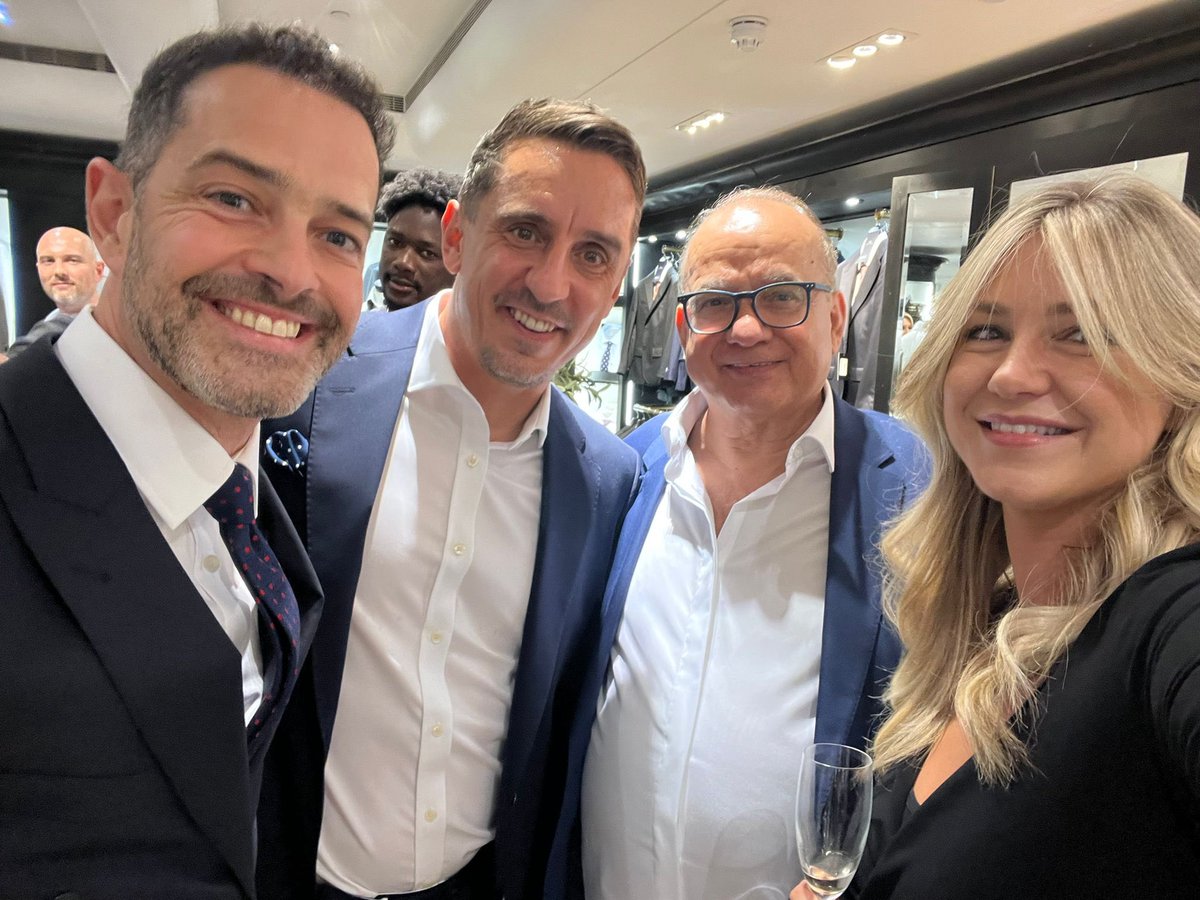 Great evening for the launch of @GNev2 new Edit for @hawesandcurtis with @toukersuleyman . A class range of clothing, and class guys.