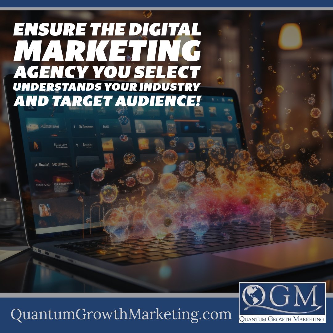 💼 Ensure the Digital Marketing Agency you select understands your industry and target audience! Contact Your Digital Marketing Agency Now: quantumgrowthmarketing.com A tailored approach yields better results than a one-size-fits-all strategy! #IndustryInsights #TargetAudience