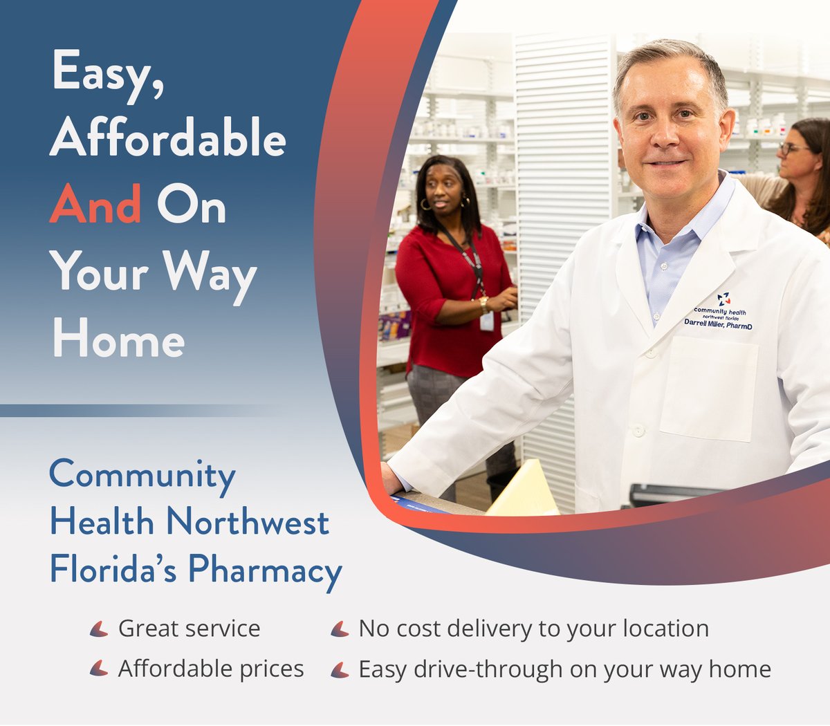 Community Health Northwest Florida's Pharmacy on Palafox Street is open to everyone. AND... when you fill your prescriptions at Community Health Northwest Florida's Pharmacy, you are supporting community programs. 🏢1400 N. Palafox Street Pensacola 📱 850.433.2165 #Pharmacy