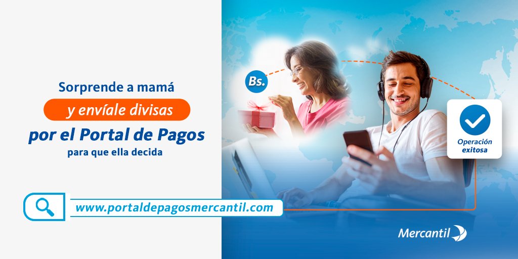 El día de las madres está cerca y esta es tu oportunidad para lucirte con ella, porque se lo merece. Envíale divisas por el Portal de Pagos, lo recibe en su cuenta Mercantil en Bs al cambio del día BCV. Lo mejor es que es inmediato, seguro y sin tener que movilizarte tanto como…