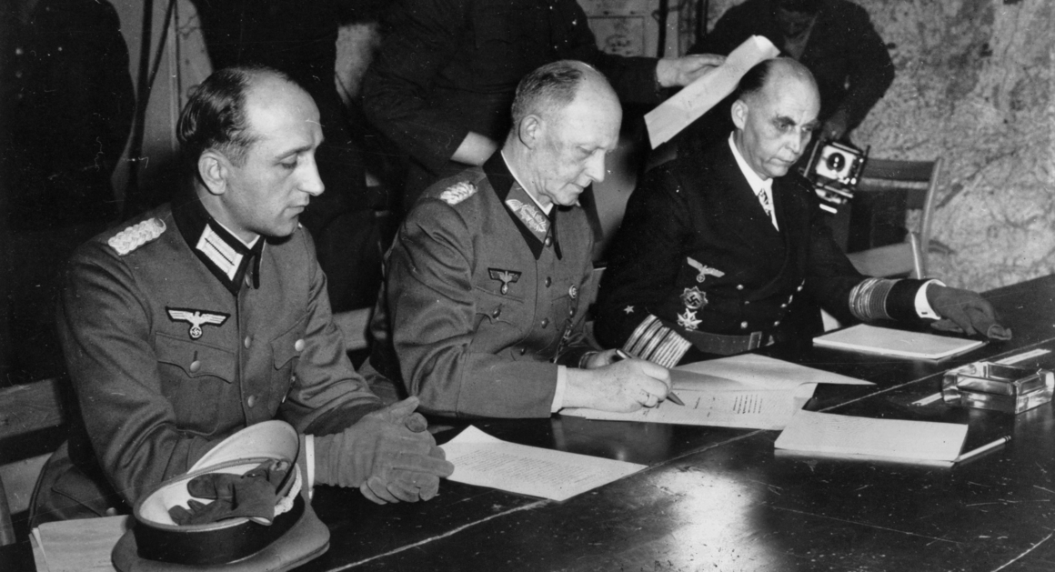 #OTD during #WWII #WW2 #WorldWarII, Nazi Germany unconditionally surrenders to the Allied Powers. #VEDay celebrations erupted across the nation. @USNationalGuard played a key role in defeating Hitler.