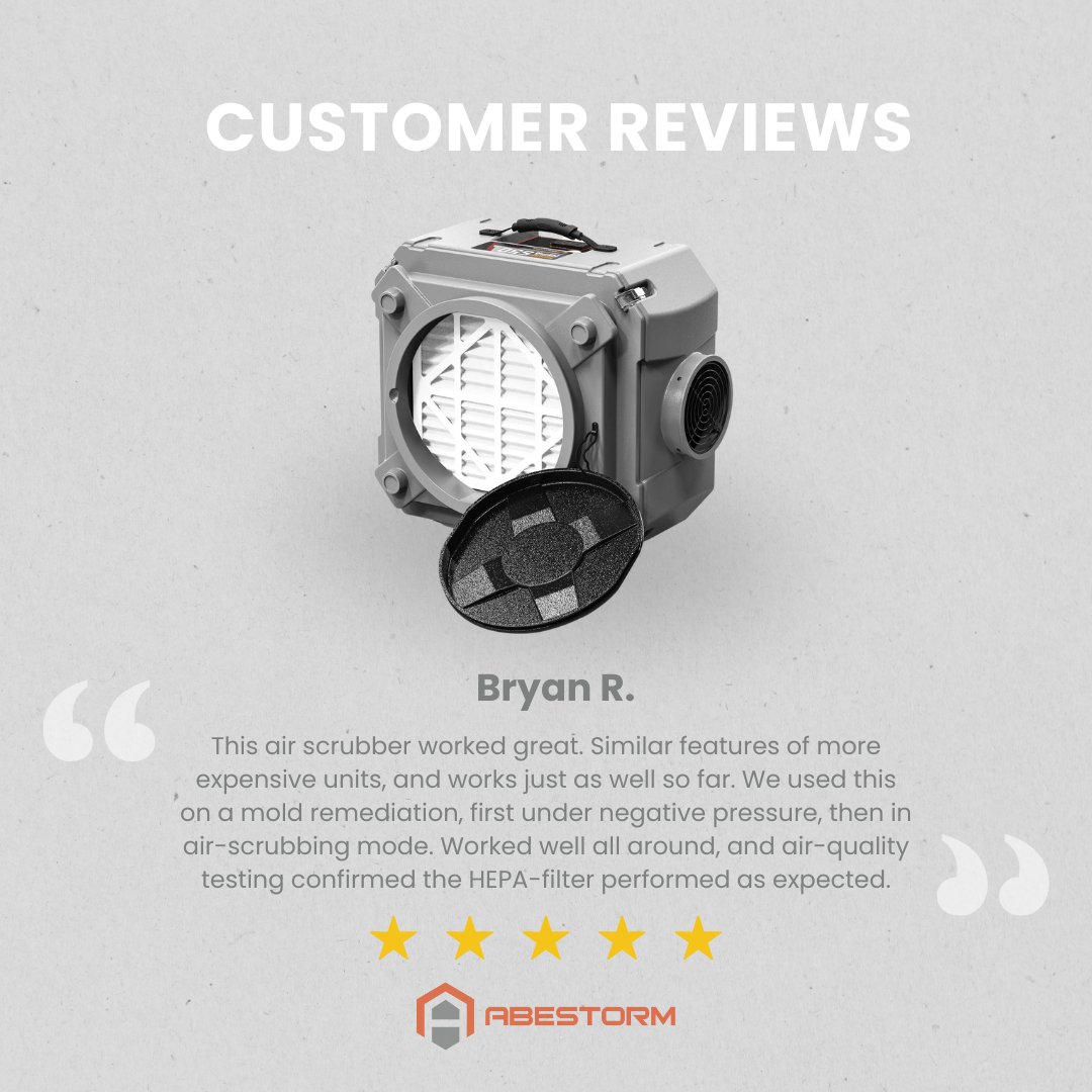 This made our day!🤗 Thank you so much Bryan for the awesome review.💫

#customertestimonial #customertestimonials #customerlove #customerreviews #happycustomer #satisfiedclient #5starreview #customersupport #airscrubber #pollutantfree #abestorm