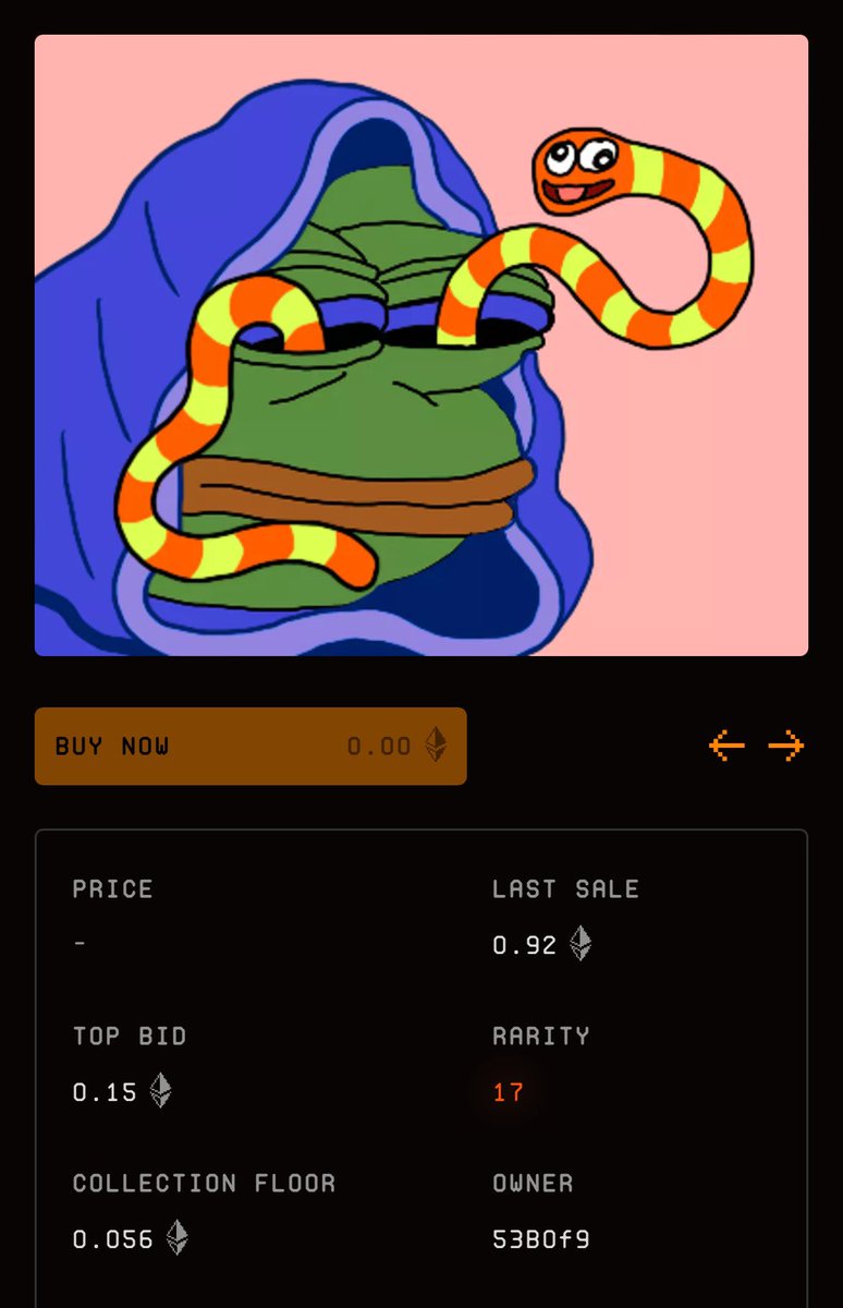 ⭐️ Blue Hoodie Peplicator Sale ⭐️ by Matt Furie
Rarity: 17
1 of only 9 Blue Hoodie
Seller accepted bid of 0.92 Eth
- The lowest a blue hoodie has been sold i believe. Buyer relisted at 1.44 Eth
#NFT #ethNFT #NFTart #NFTCollection