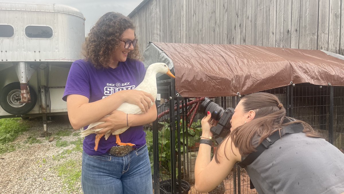 stop number two! we visited with @LanesvilleEagl1 junior Shelby Allen (@Shelbyray5537), who stars for @LanesvilleGBB — and also does rodeo! (we did not beat the storms) side note: I’ll be occasionally tweeting about and covering rodeo this summer. pretty excited about it.