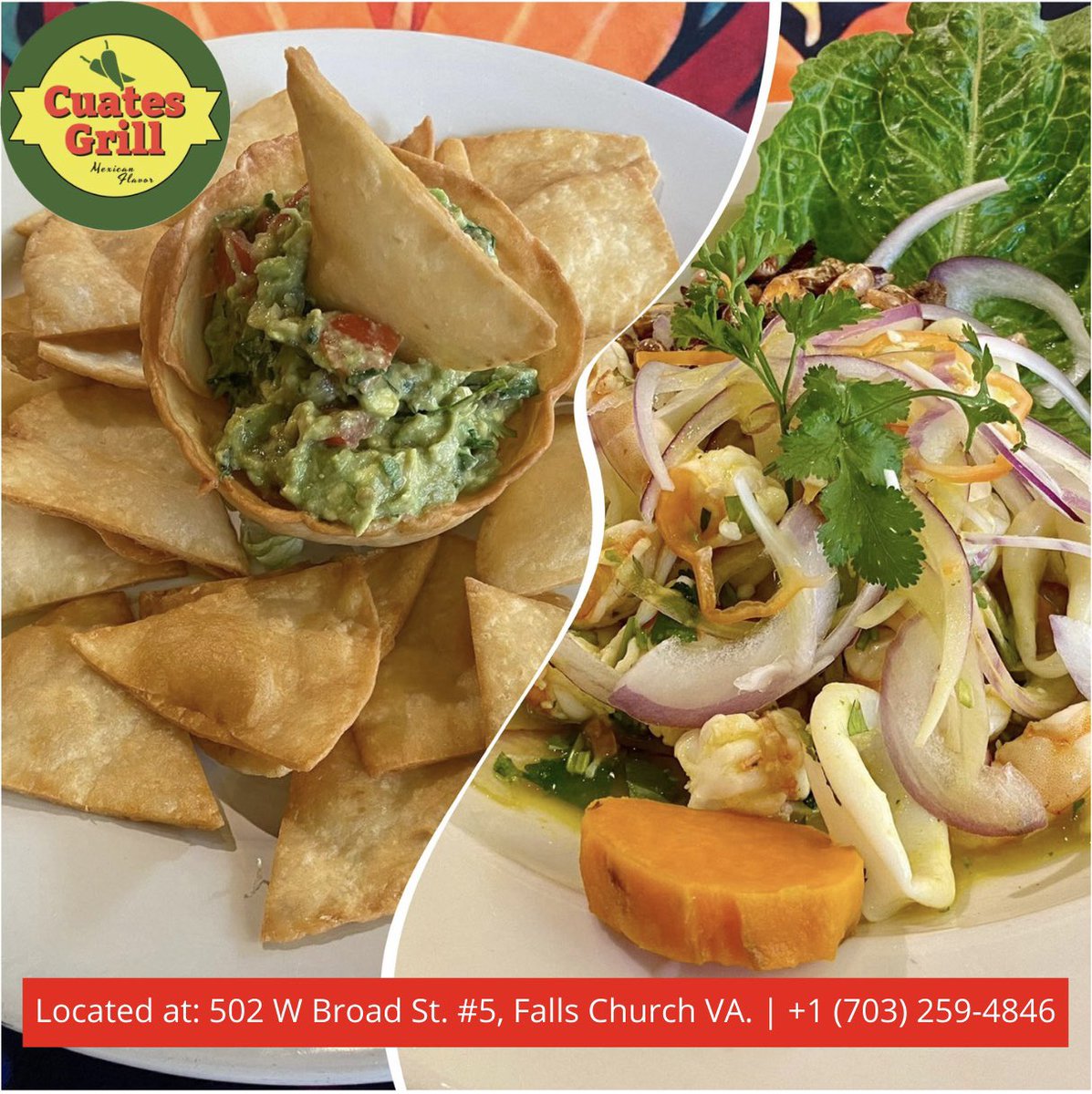 CuatesGrillFC's tweet photo. An awesome Mexican dinner awaits you at Cuates Grill tonight ๐๐ฎโ๐จ donโt make it wait too long!! ๐คฉ๐
.
.
.
#virginia #va #vafoodie #vaeats #dmv #fallschurchva #fallschurchcity #fallschurch #mexicanfood #texmex
-> https://t.co/LAabO6okXR https://t.co/2Nu6cJm1Rj