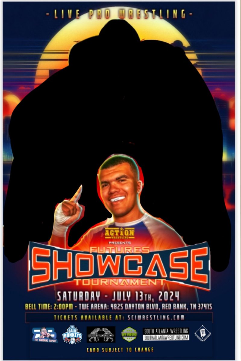 SCI Tickets are on sale now (@scitournament) on Twitter photo *Entrant Announcement*
Your first entrant into the <a href="/WrestleACTION1/">ACTION Wrestling</a> Futures Showcase Tournament on 7/13 at 2pm is <a href="/Tim_Bosby/">Timothy Bosby</a> !
Get those tickets. They're just $5! *Entrant Announcement*
Your first entrant into the <a href="/WrestleACTION1/">ACTION Wrestling</a> Futures Showcase Tournament on 7/13 at 2pm is <a href="/Tim_Bosby/">Timothy Bosby</a> !
Get those tickets. They're just $5!