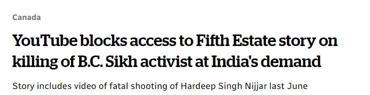Your PM murdered a Canadian on our own soil then blocked the news program about it from airing in India. Guess he was worried about his re-election chances, huh? STFU.