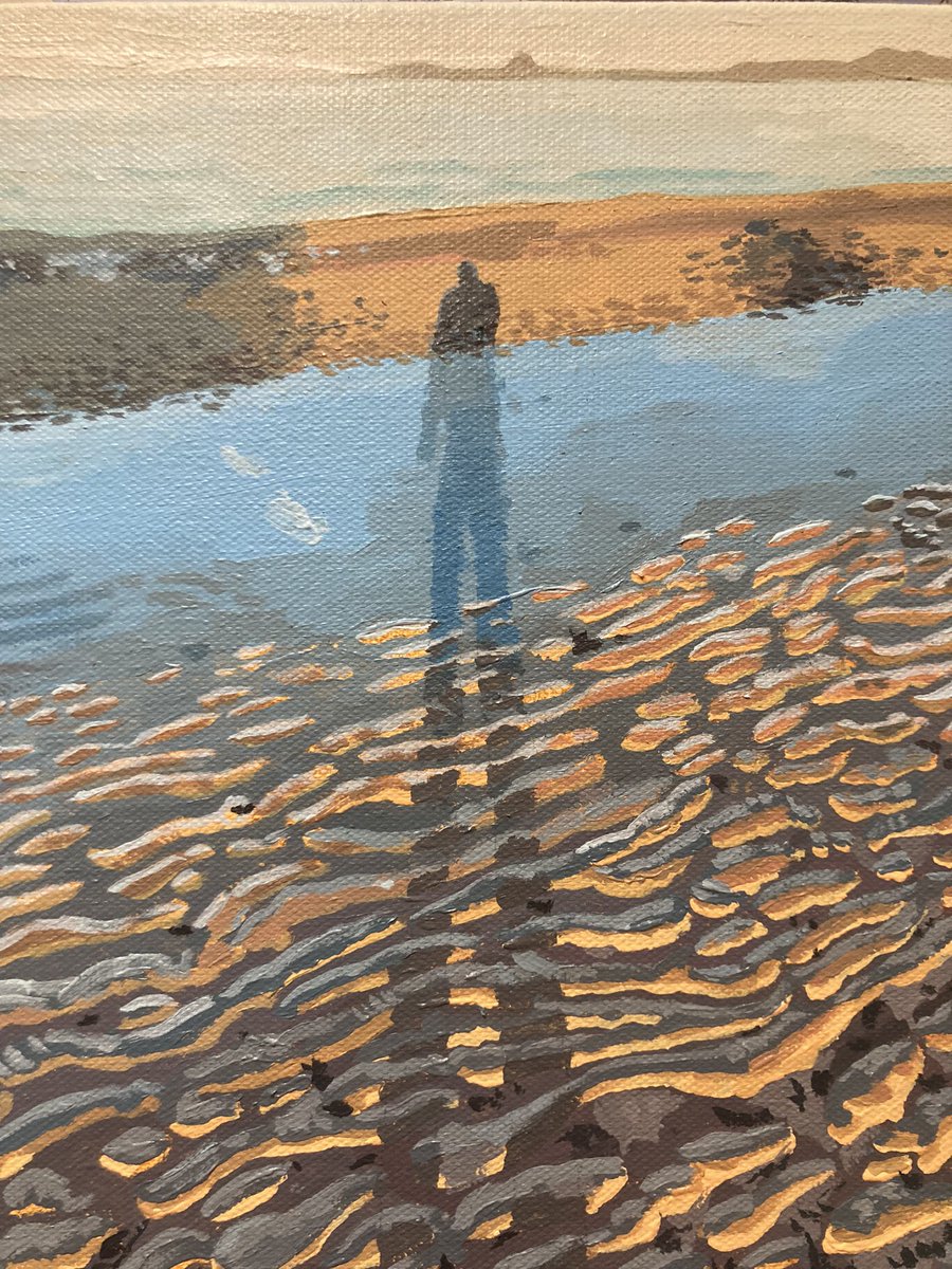 Here’s a painting I made/ I will call it ——&gt; self portrait portobello beach . I did it