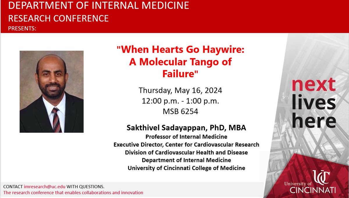 Department of Internal Medicine Research Conference: Thursday, May 16, 2024,12pm