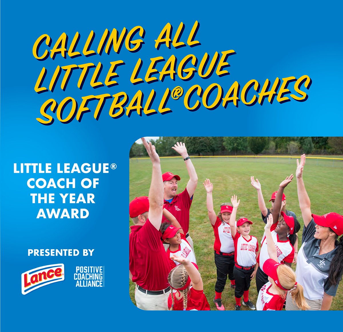 Do you know a Little League Softball coach goes above and beyond for their community? Nominate them for this year’s Coach of the Year award TODAY, brought to you by @LanceSnacks, the Official Snack of Little League, and @PositiveCoachUS! positivecoach.org/lance-the-offi…