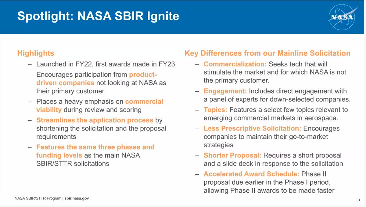 #NASA #NAC On the SBIR/STTR Program and the Ignite Program  ( Apologies for flying through these )
