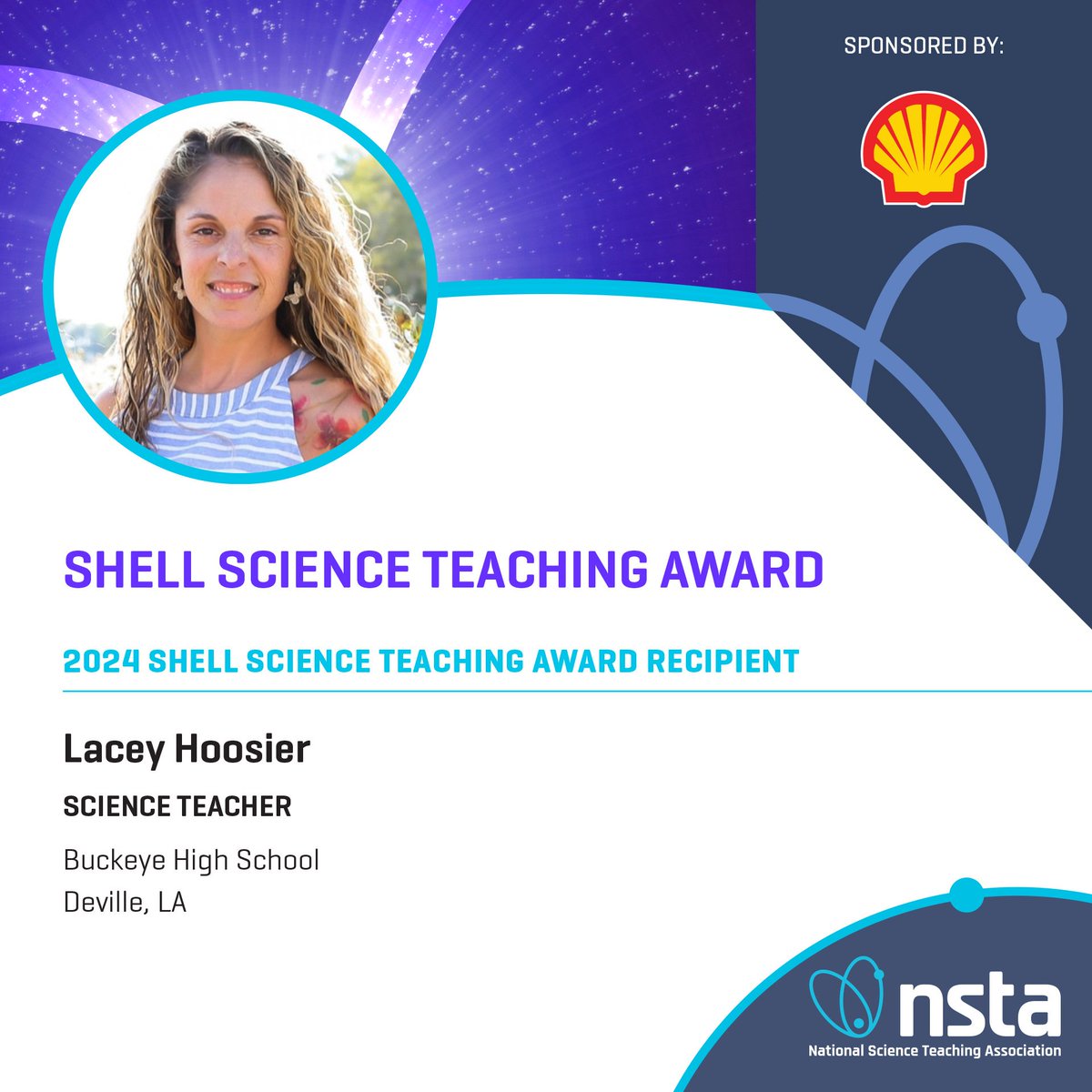 Join NSTA in honoring this year's winner of the 2024 Shell Science Teaching Award! This award recognizes just one outstanding classroom teacher (grades K–12) who has positively influenced their students, school, and the community through exemplary science teaching. Congrats!
