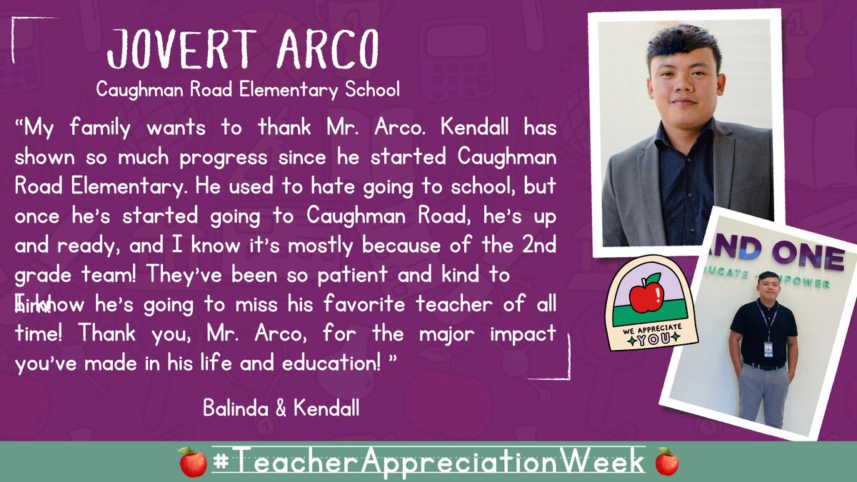 To show our appreciation during National #TeacherAppreciationWeek, we asked students, parents and the community to personally thank a teacher with a kind note. Here is a heartfelt response from a Caughman Road Elementary School parent.