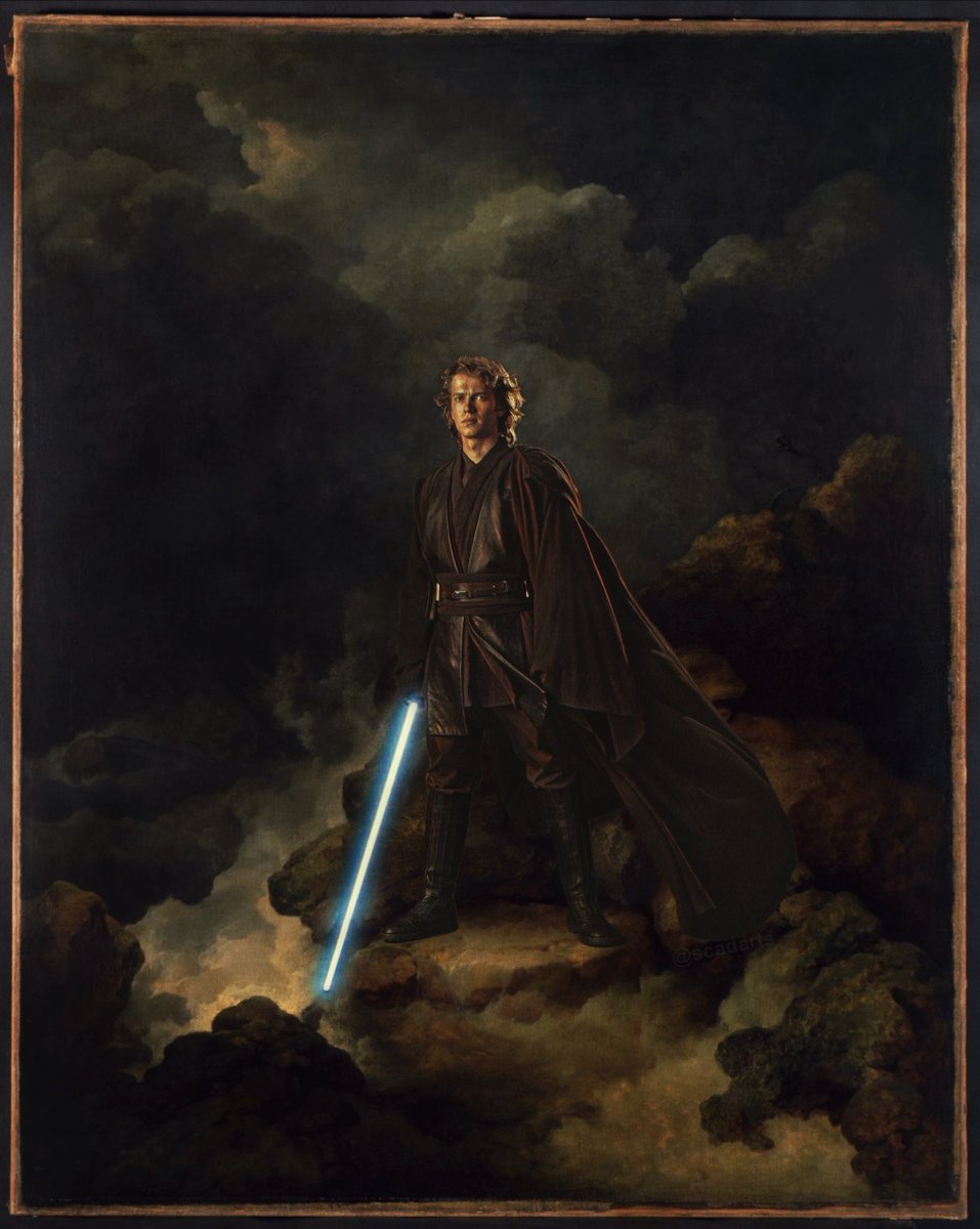 “HoloNet features call him the Hero With No Fear.
And why not? What should he be afraid of? Except...Fear lives inside him anyway, chewing away the firewalls around his heart.”

Original was The Flood by Philippe-Jacques de Loutherbourg

#starwars #anakinskywalker #starwarsart