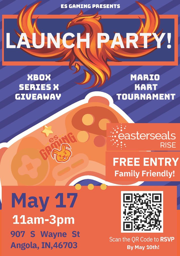 Be sure to join us on May 17 from 11 am to 3 pm at Easterseals RISE for ES Gaming's official launch party! RSVP by May 10th for this FREE family-friendly event! 

#ESGaming #XboxSeriesX #XboxGiveaway #RSVPToday #EastersealsRISE #MarioKart