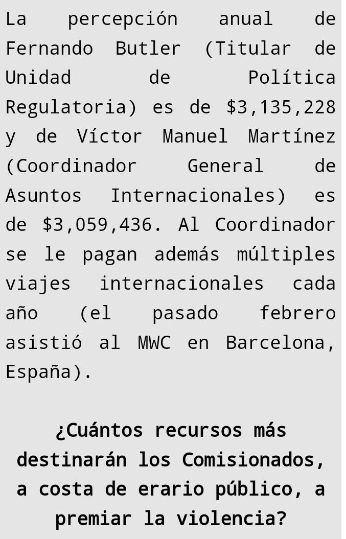 Mantener en sus cargos en 2024 a 2 violentadores de la Alta Dirección del @IFT_mx costará más de 6 millones de pesos a l@s mexican@s.

 @juarezmojica
@sdiazg @ArturoRobles_R @RamiroCamacho67

#SomosTodas #NoNosDejaremos