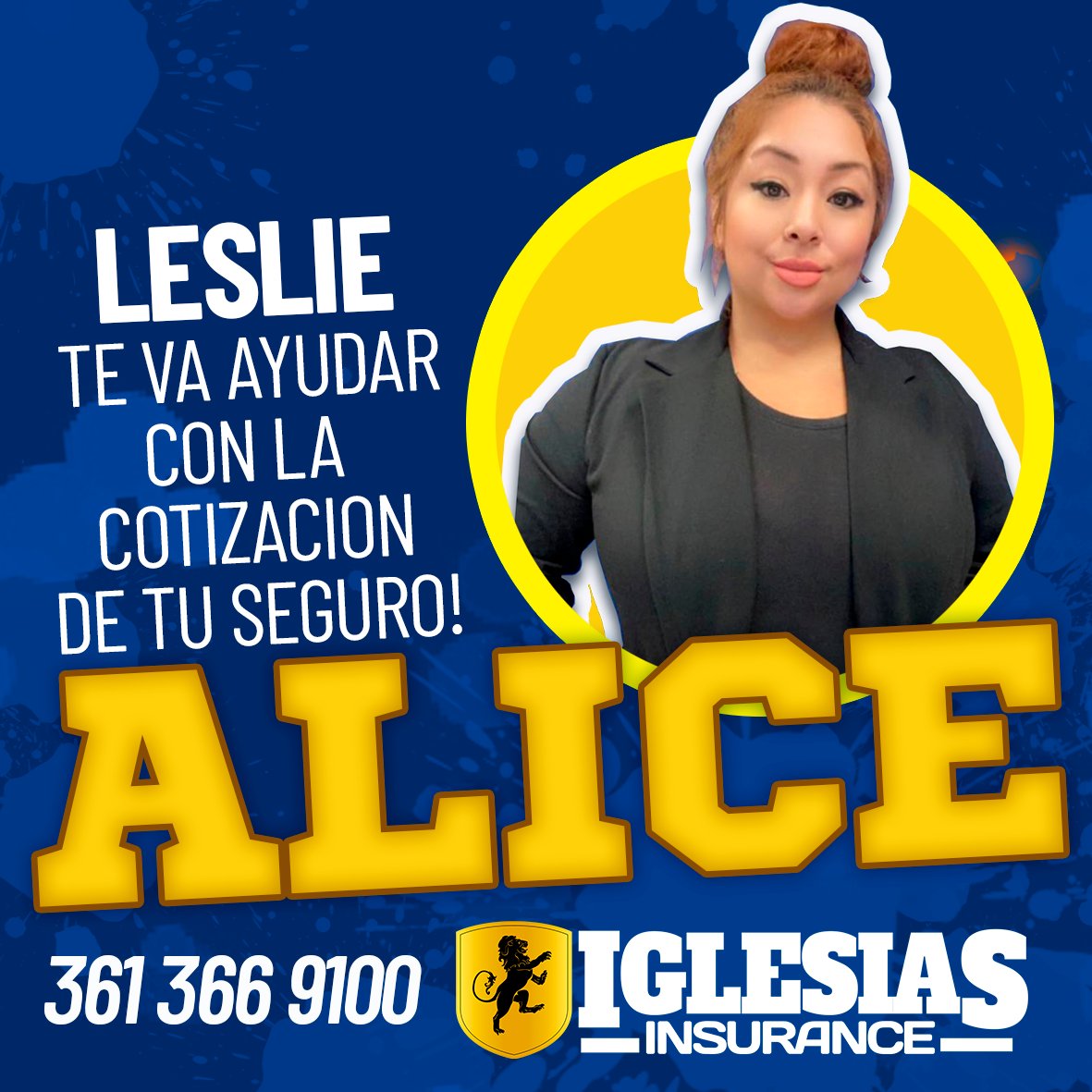 Atencion #alicetx
Leslie te espera para darte el mejor precio en tu seguro, garantizado! 
☎️ (361) 366-9100
#segurodecarro #segurodevida #segurocomercial #segurodeauto #insurance #carinsurance #autoinsurance #hablamostuidioma #iglesiasinsurance #texas #HablamosTuIdioma #méxico