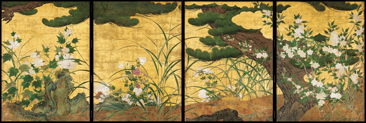 Pine Tree and Autumn Plants, by Hasegawa Tōhaku, ca. 1592 #hasegawaschool #tohaku #autumn