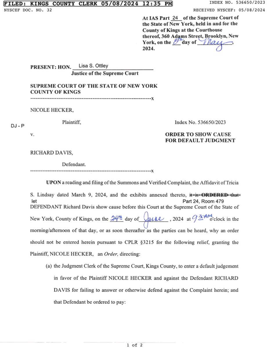 progressiveact's tweet photo. The @TWULocal100 President Richard Davis has been hit with an order to show cause today because he failed to provide responses to his Gender Motivated Violence case in which he allegedly beat up his ex girlfriend Nicole Hecker who is also an MTA worker #nyc #mta #local100 https://t.co/b6tyND2b4w
