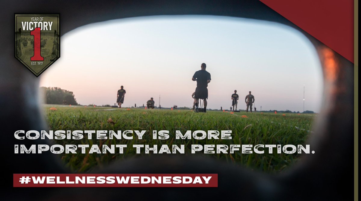 #WellnessWednesday| Consistency is more important than perfection. 💪 U.S. Army| III Armored Corps| U.S. Army Forces Command (FORSCOM)| Fort Riley