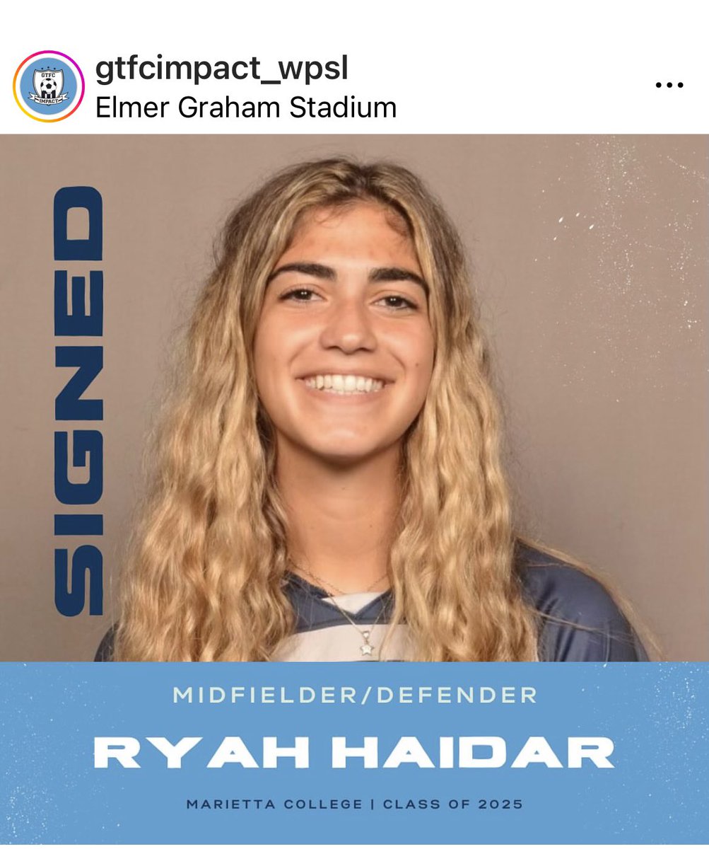 Congratulations to SV 2021 alum, Ryah Haidar on being selected to join @gtfc_impact in the WPSL ⚽️