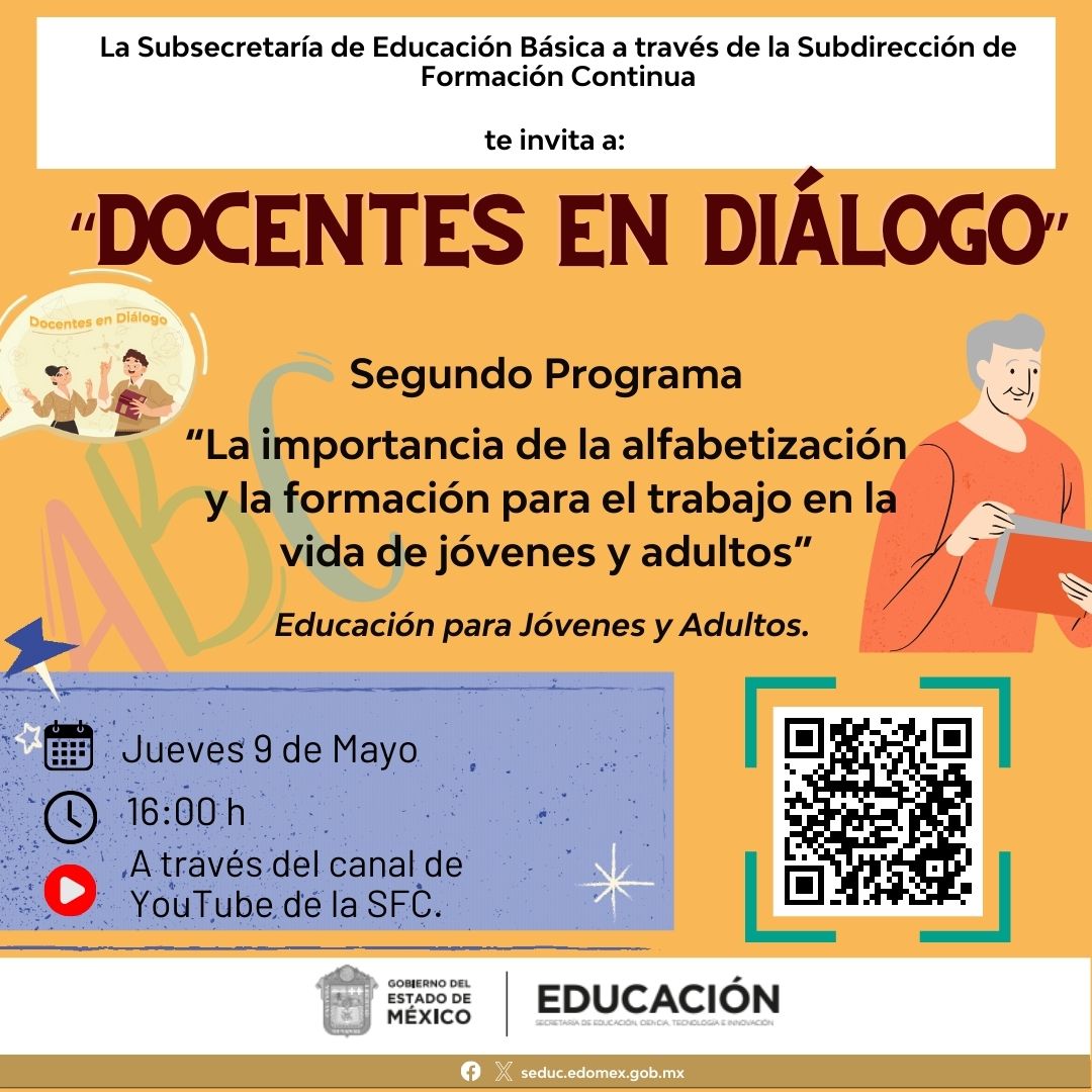 SubdireccionC's tweet photo. MAÑANA 09 DE MAYO, ESTRENO DEL SEGUNDO PROGRAMA DEL PROYECTO "DOCENTES EN DIÁLOGO".
En esta ocasión tenemos una amplia charla con actores educativos del Nivel Educación para Jovenes y Adultos.
09 de mayo de 2024, 16:00 hrs. Por nuestro canal de YouTube.
https://t.co/lJxJFlq1Hn https://t.co/hcvI5cyChA
