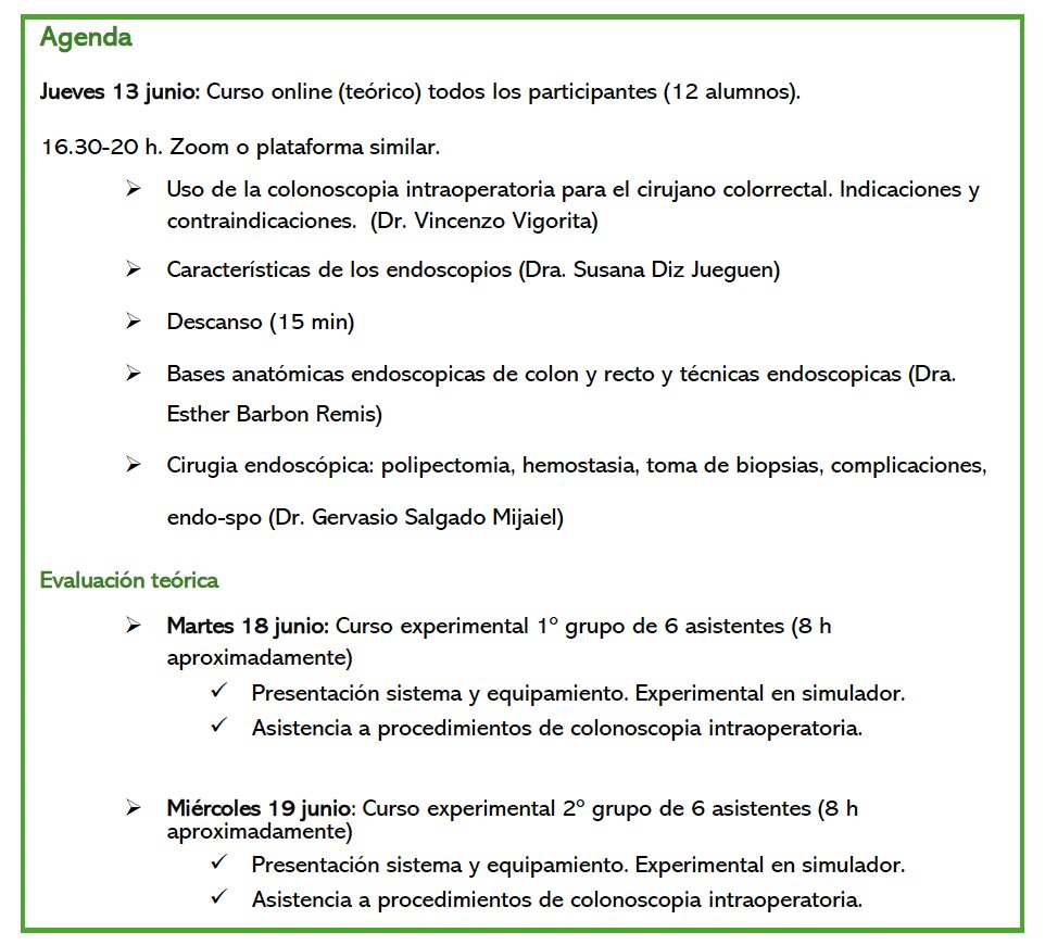 🚨 ¡Anunciamos nuestro 1º Curso de formación en Colonoscopia Intraoperatoria! 🗓️13 de junio (on-line) y 18 y 19 de junio 2024 (presencial) 🌎Hospital Montecelo, Pontevedra. Info en nuestra web👉intranet.pacifico-meetings.com/amsysweb/?idFF… 🧐El plazo de presentación finalizará el viernes 17 de mayo