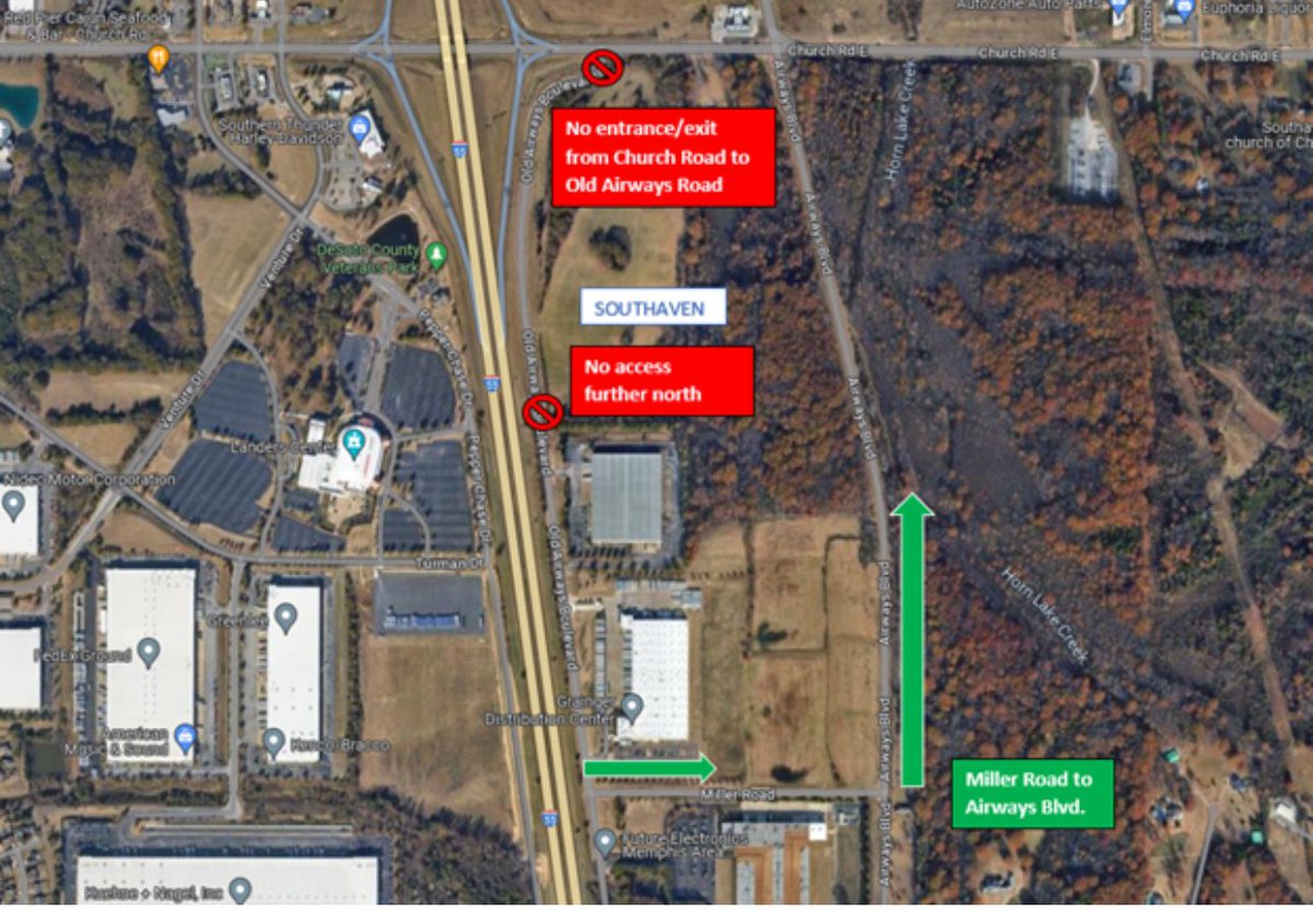 NOTICE OF PERMANENT ROAD CLOSURE
Left turns onto the northern section of Old Airways Rd. from Church Rd. have complicated traffic congestion in this challenged area.  The upcoming I-55 widening project will widen the interstate to ten lanes; widen Church Road under the overpass;