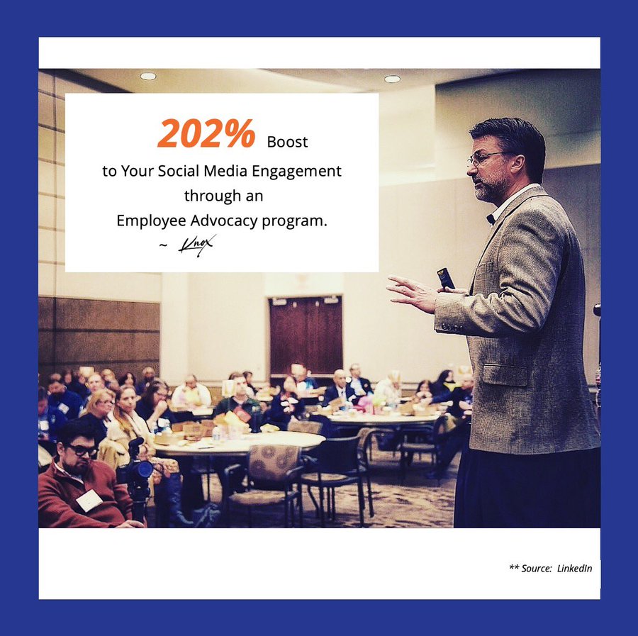 oost engagement by 202% with engaged employees. Employee advocacy programs can drive real results for your brand. #Engagement #EmployeeAdvocacy #socialmedia #marketing