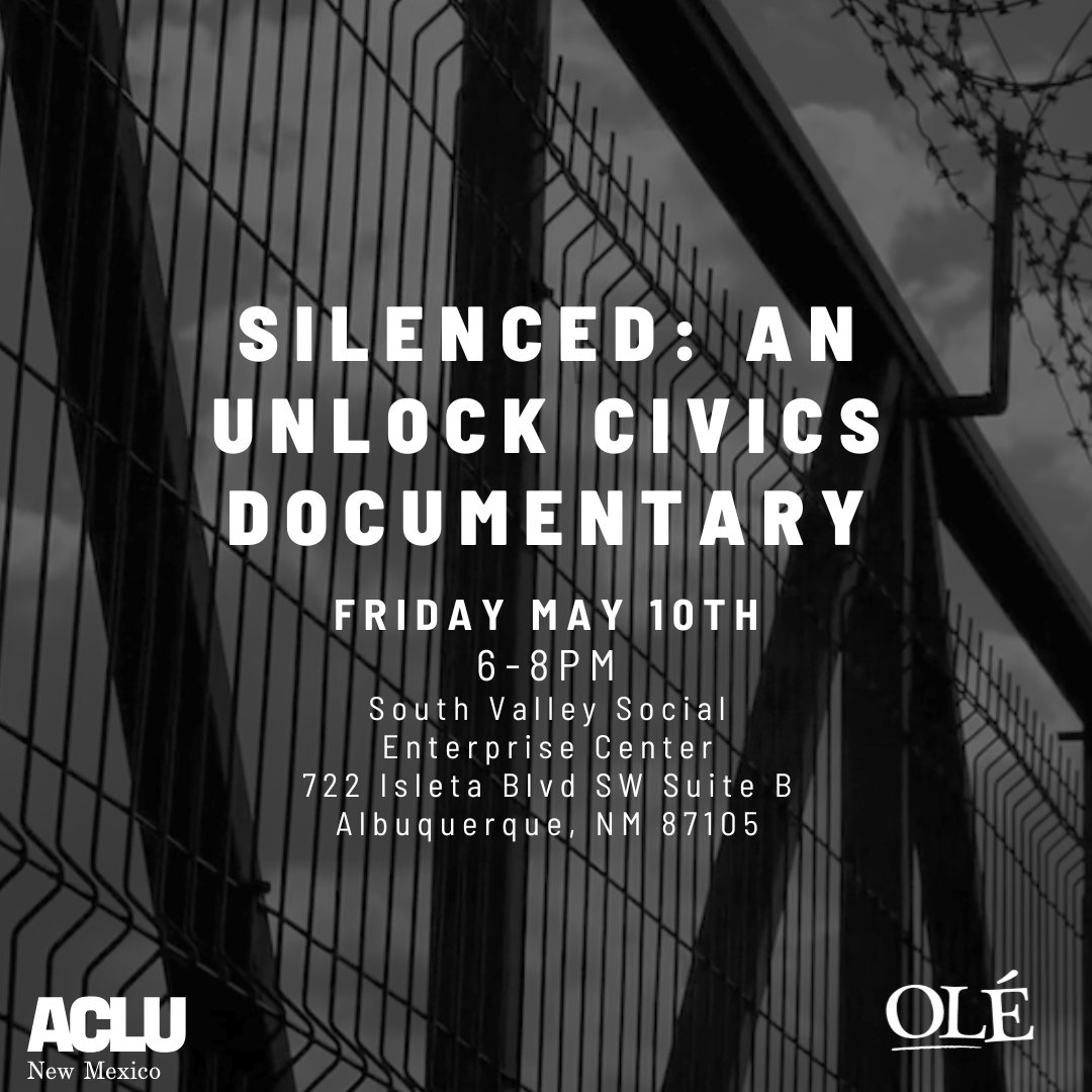 ABQ!! There's still time to sign up for a chance to see the documentary SILENCED! 🎉 🎥 🍿 Join us this Friday, May 10th at 6pm! 🙌 Sign up here ➡️ bit.ly/3QrlIx2