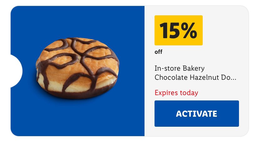 Haven’t been to Lidl in about 10 days, and didn’t realise I had this discount for arguable the best doughnut available from a supermarket. I’m gutted. GUTTED.