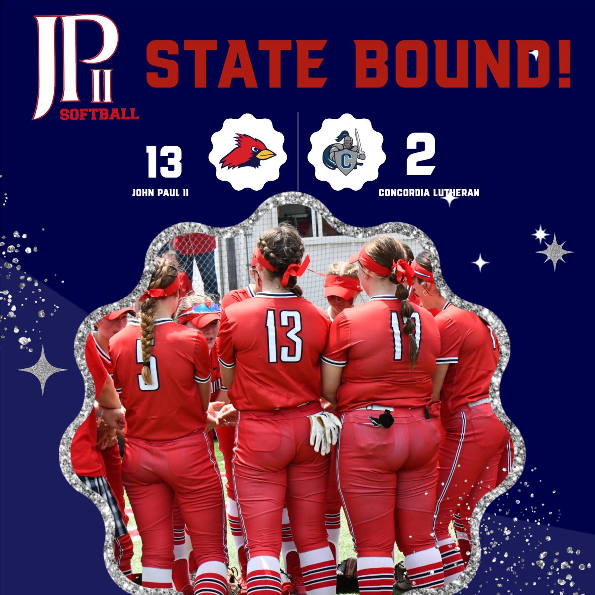 Two home runs and two grand slams give the Cards a 13-2 win and they are headed back to the state tournament!! Congratulations Cardinals! @JPIIHS_SOFTBALL