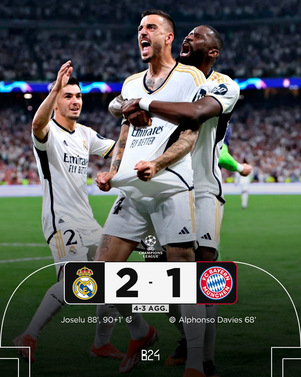 B24PT's tweet image. REAL MADRID ESTÁ NA FINAL DA CHAMPIONS LEAGUE COM UMA REVIRAVOLTA ÉPICA!