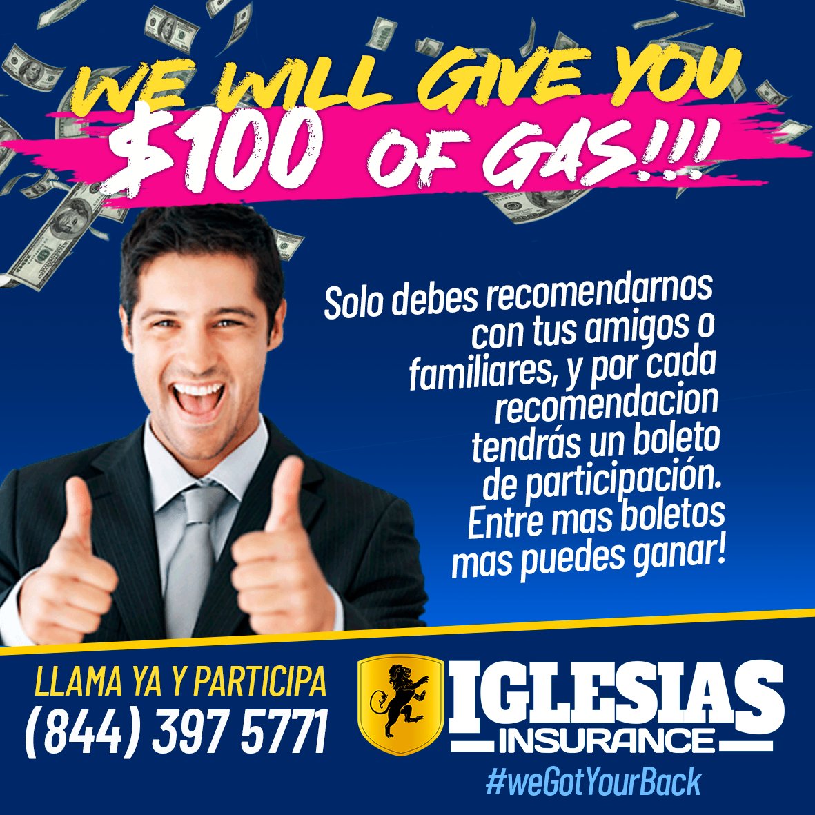 Familiares y Amigos 
Te regalamos $100 de Gasolina! 
☎️(844) 397-5771 
#WeGotYourBack #healthinsurance #gasolina #segurodesaludusa #segurodesalud #alicetx #brownsvilletx #laredotx #mcallentx #riograndetx #missiontx #edinburgtx #iglesiasinsurance