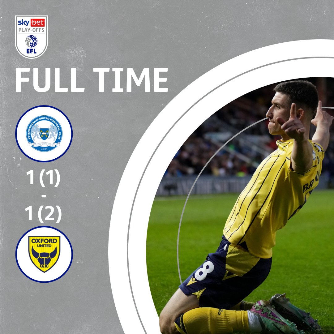 ⏹️ The full-time whistle goes! It's Wembley for @OUFCOfficial! #EFLPlayOffs | #StepUp