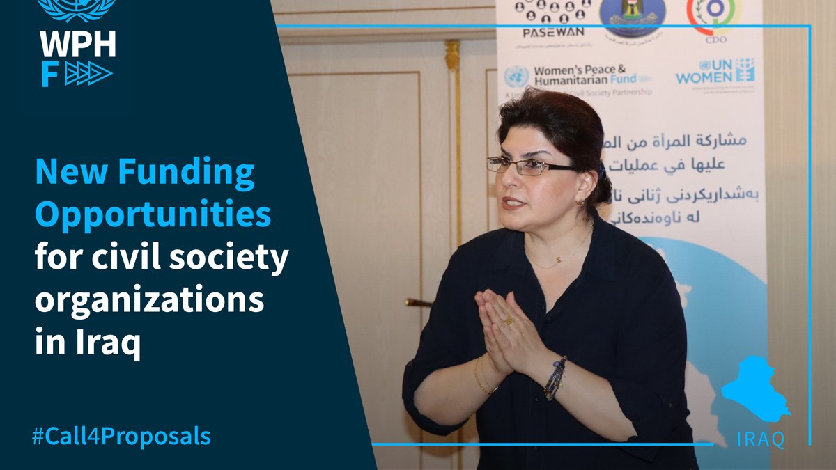 🟣New #Call4Proposals NOW OPEN in #Iraq 🟣 Women's orgs across 🇮🇶 can apply for @wphfund funding to support local projects on: 🤝 Conflict Prevention ⛑️ Crisis Response 🕊️ Enhancing the role of CSOs in #WPS via institutional funding Apply by 31 May! bit.ly/4bu0oyL