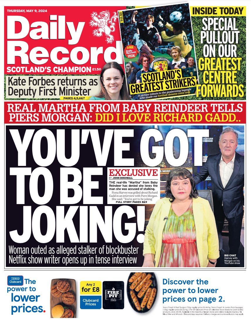 DAILY RECORD: You’ve got to be joking #TomorrowsPapersToday