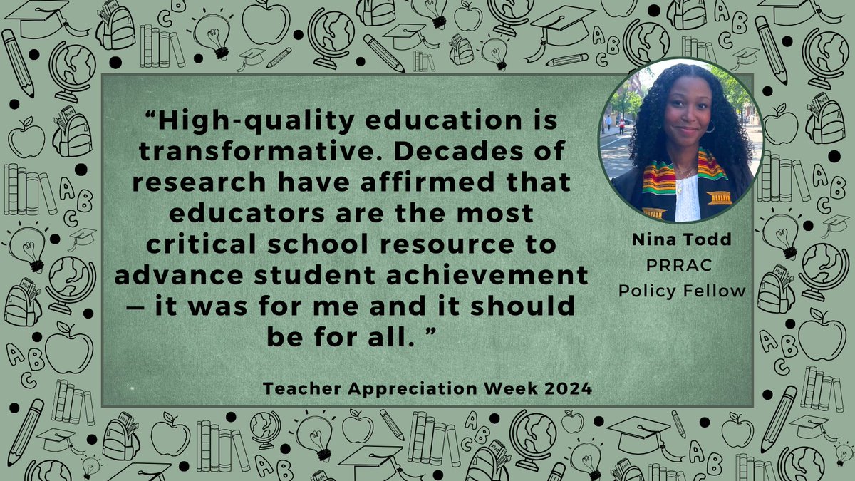 This #TeacherAppreciationWeek, our colleagues at NCSD and PRRAC continue to lend their voices to show support and gratitude for our nation’s hardworking educators. Hear from @PRRAC_DC’s Nina Todd. #ThankATeacher #TeacherAppreciationWeek2024 #TAW24 @NEAToday @AFTunion @usedgov