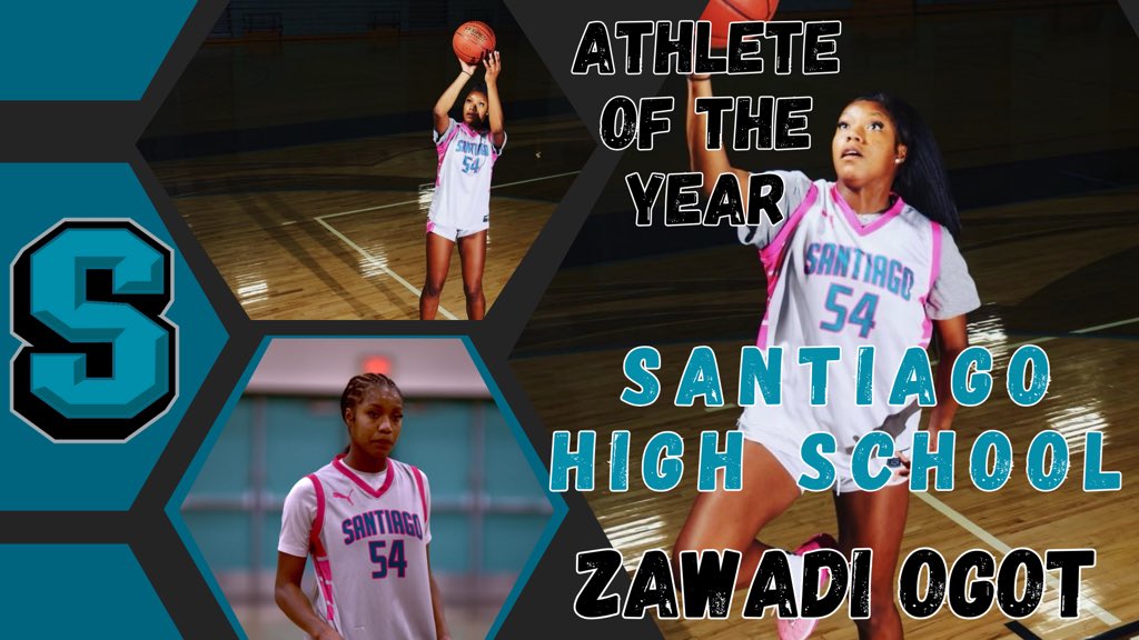 2024 “Athlete Of The Year” 

Congratulations Zawadi Ogot for being named Santiago High Schools “Athlete Of The Year”. You had an amazing season. 

#gosharks 
#athleteoftheyear
#playeroftheyear 
#mvp 
#cif 
#santiago 
#shs
#sharks 
#basketball 
#highschoolbasketball