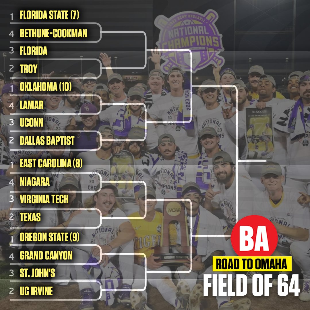 What do you think of our Projected Field of 64? baseballamerica.com/stories/2024-n…